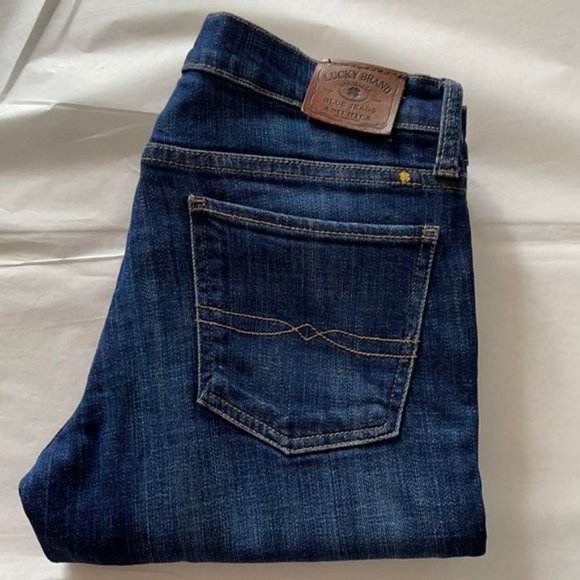 Lucky Brand blue dark wash Sweet Straight Mid-rise stretch cotton jeans Sz 4/27 - Picture 10 of 15